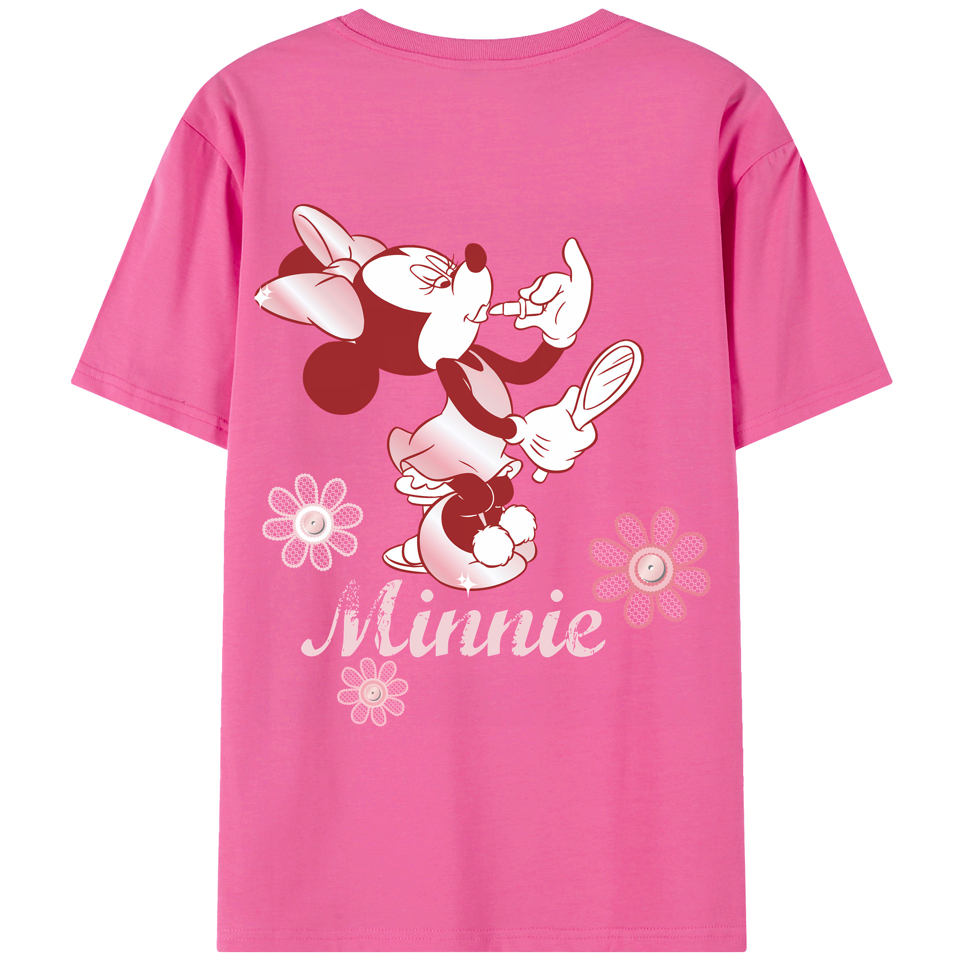 （画像用） ミッキーマウス Mickey Mouse レディース半袖Tシャツ(バックプリント)